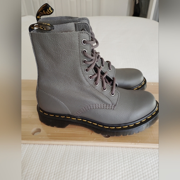 Dr. Martens Shoes - Dr. Martens Women's 1460 Pascal Combat Boots Gunmetal Grey Size 7 .